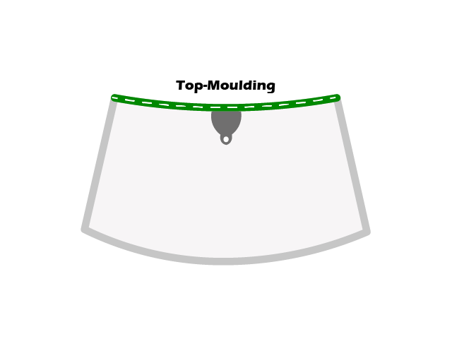 AUDI A3 96-03/ voorruit afwerkrubber, bovenkant