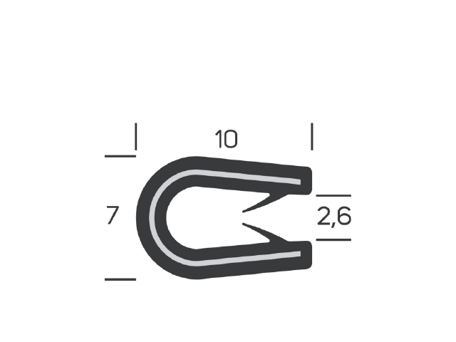 UNIVERSAL PROFILE, 7X10MM, 50M/ Packaging 50m