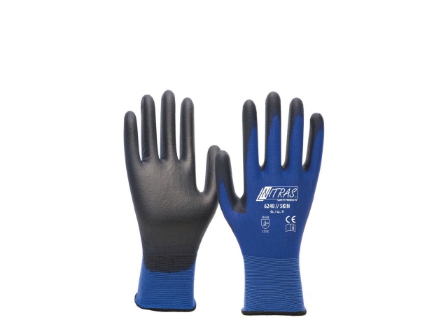 THIN SAFETY GLOVES/ Safety gloves, flexible fit, size Large / Size 9, 1 pair