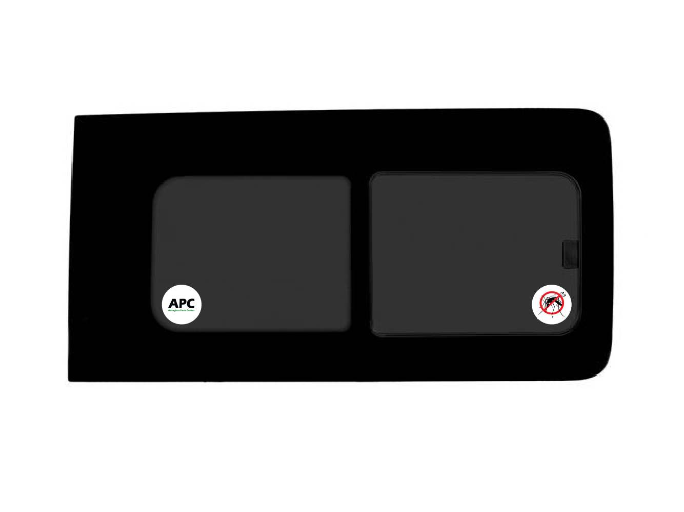 Sliding Glass + Flyscreen Privacy RIGHT (1096x552)mm L2, L3