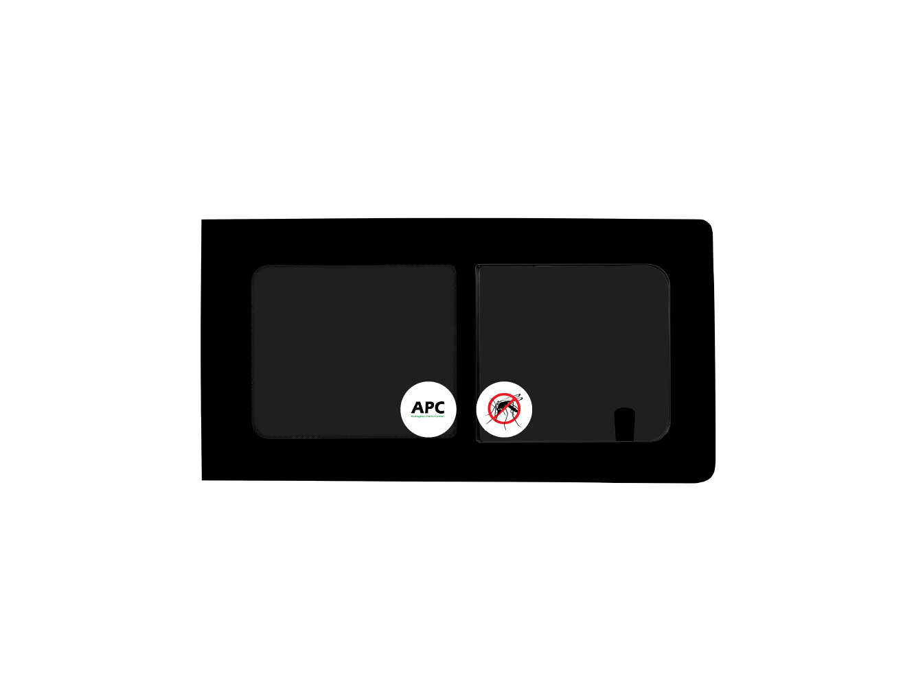 Schuifruit + HOR Privacy LINKS (1097x569)mm L1, L2, L3