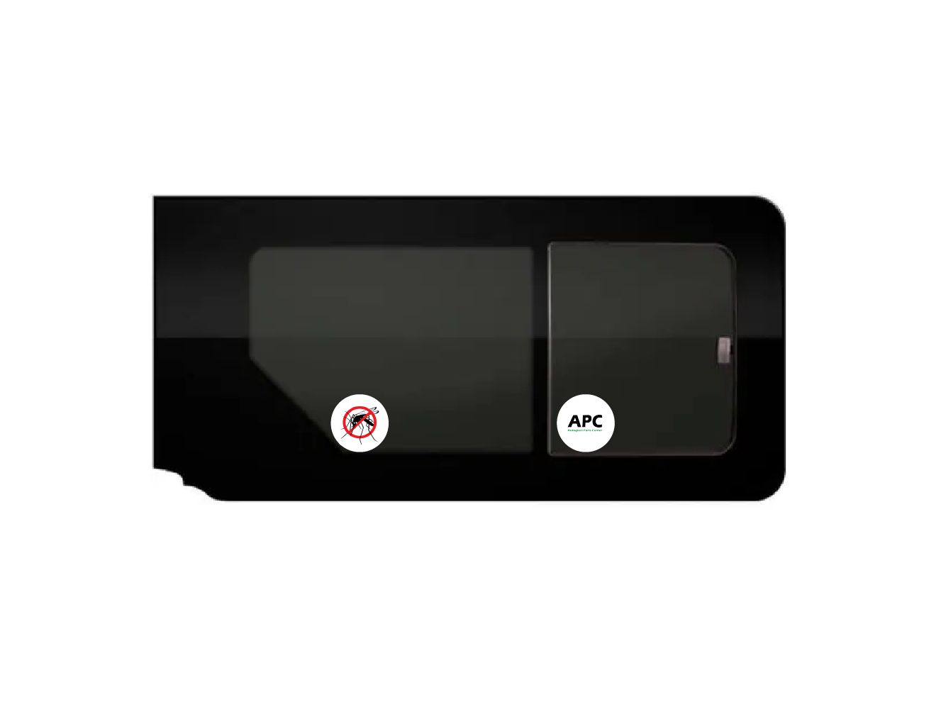 Sliding Glass + Flyscreen Privacy RIGHT (1428x685)mm L2, L3, L4