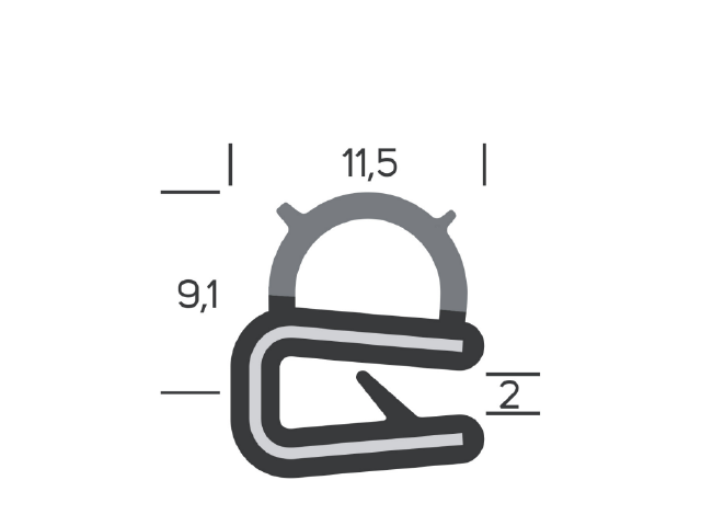 UNIVERSEEL PROFIEL, 11,5 MM, 50 M/ Verpakking 50 m