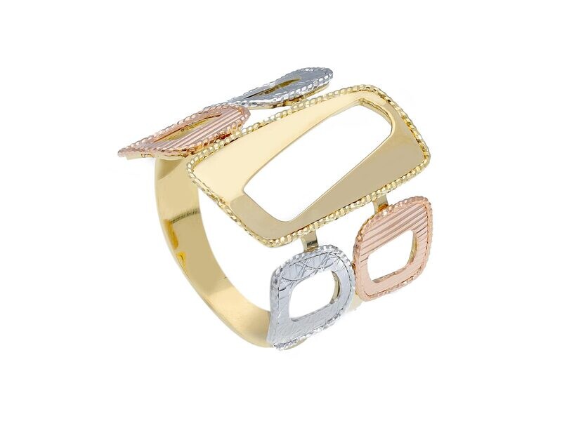 Three Color Gold Ring