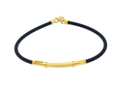 Leather & Gold Bracelet