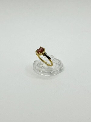 Aardbeienkwarts zilver ring (one size)