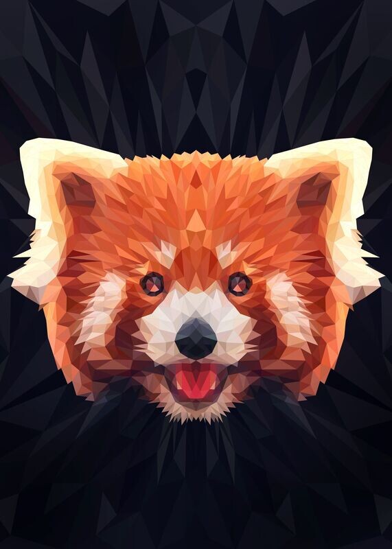Panda roux low poly