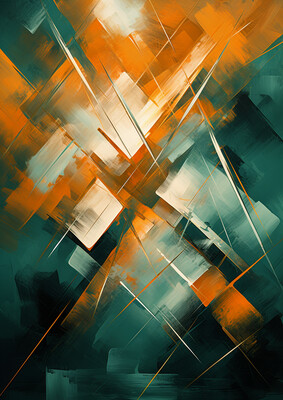 Abstract Blue Orange Shapes
