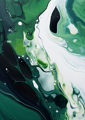 Abstract Green White Waves 2