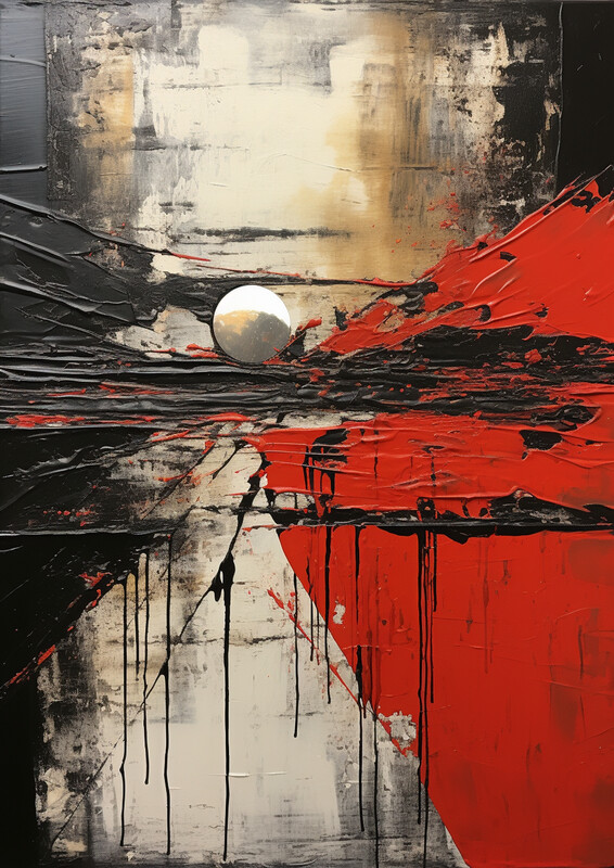 Abstract Red Black Shapes 3