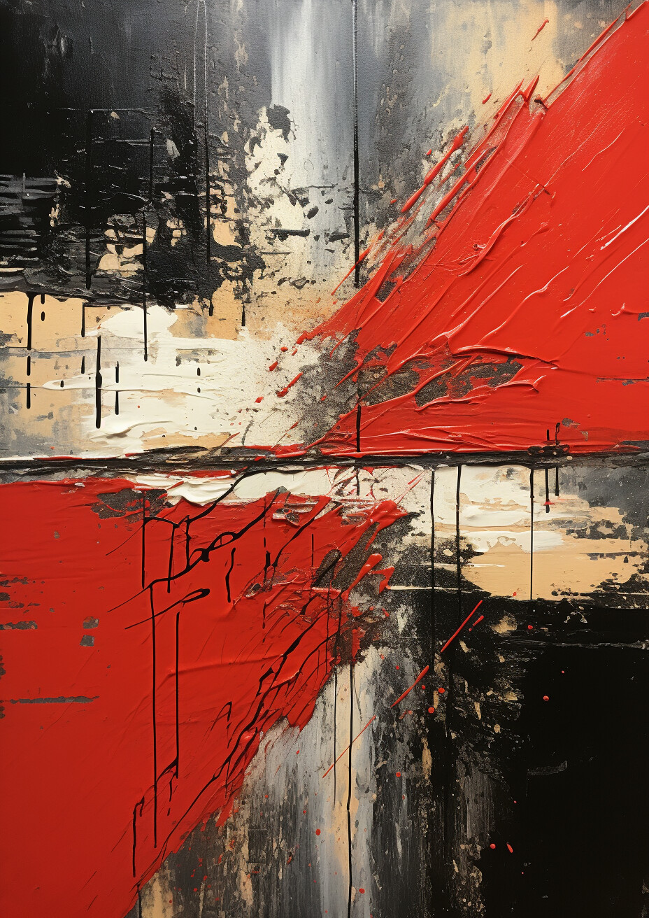 Abstract Red Black Shapes 5