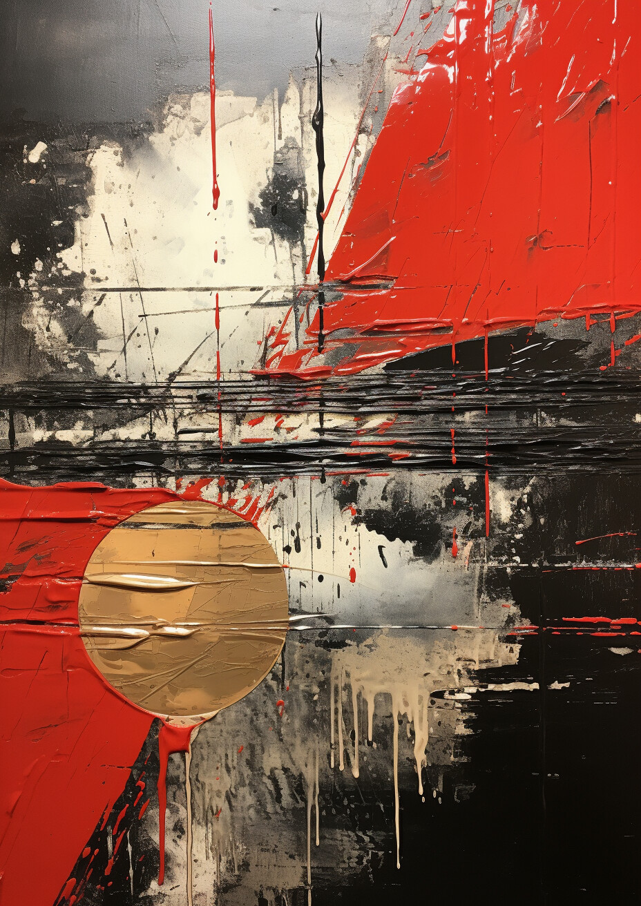 Abstract Red Black Shapes 4
