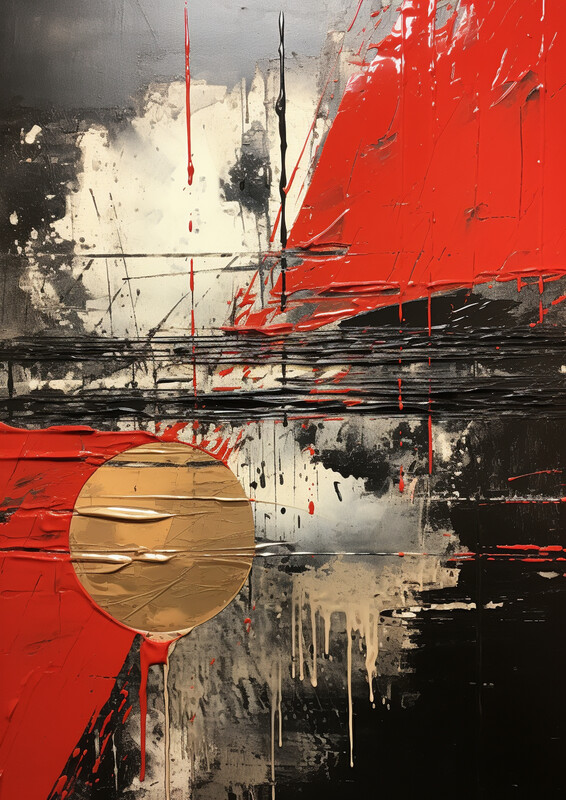 Abstract Red Black Shapes 4