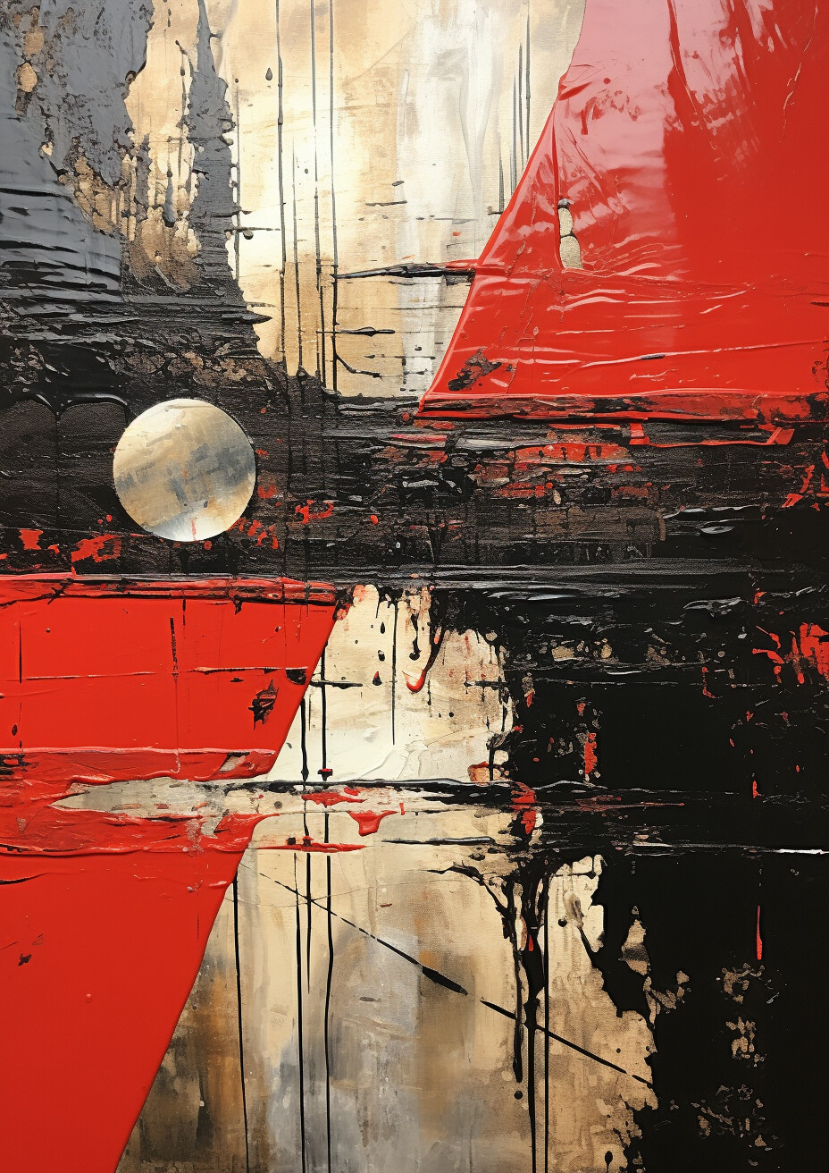 Abstract Red Black Shapes