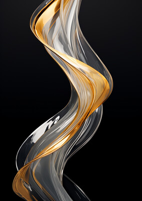 Abstract White Gold Waves 3