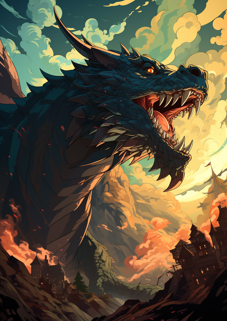 Dungeons & Dragons Dragon above castle 2
