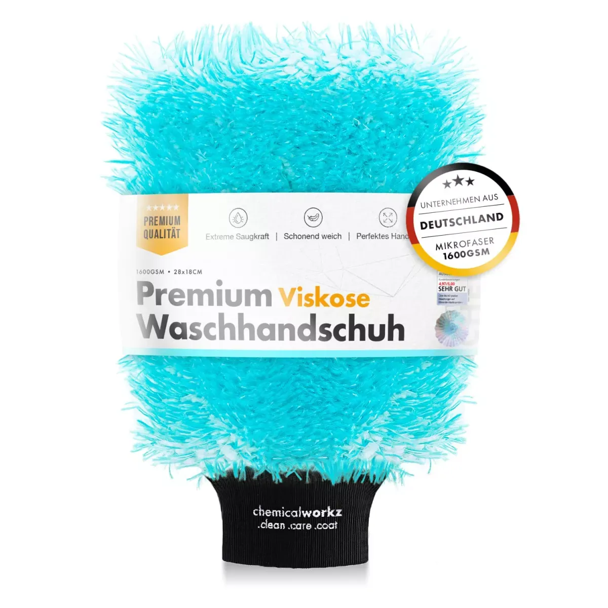 chemicalworkz Viskose Wash Mitt 1400GSM Turqoise