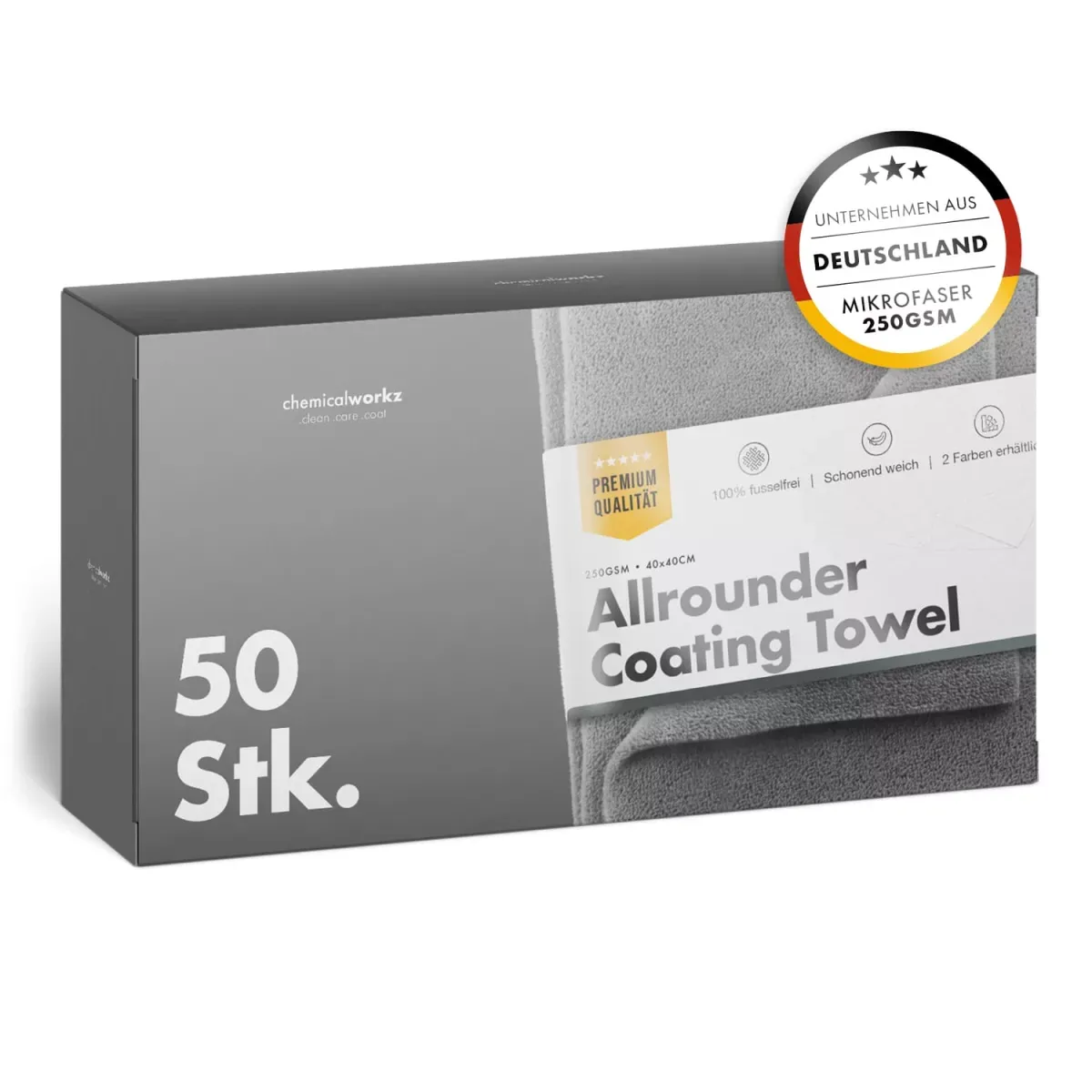 chemicalworkz Allrounder Coating Towel 250GSM Grey 40×40cm 50pcs