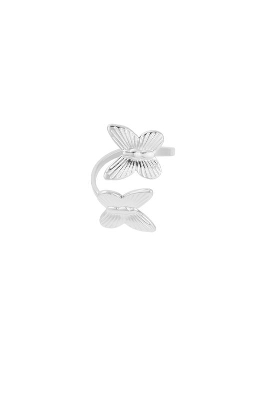 Double wings ring - zilver