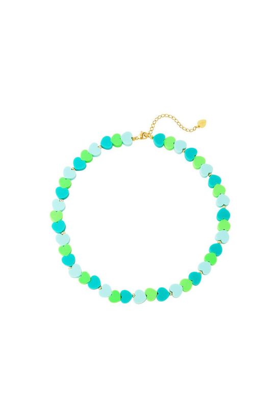 Summer hearts necklace - groen