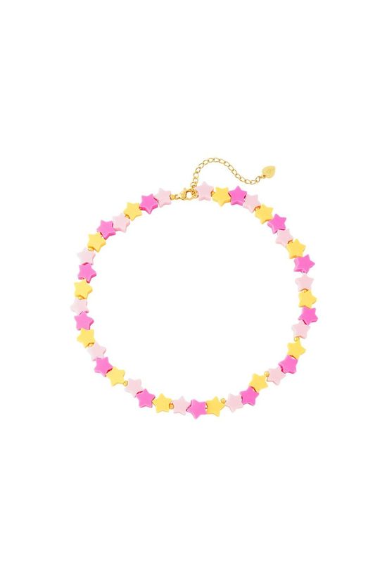Starry night necklace - roos/geel