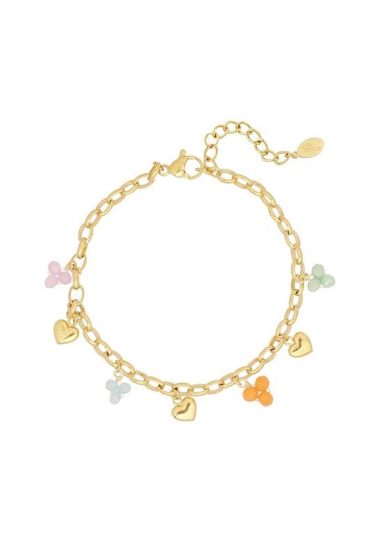 Pick us bracelet - goud/pastel