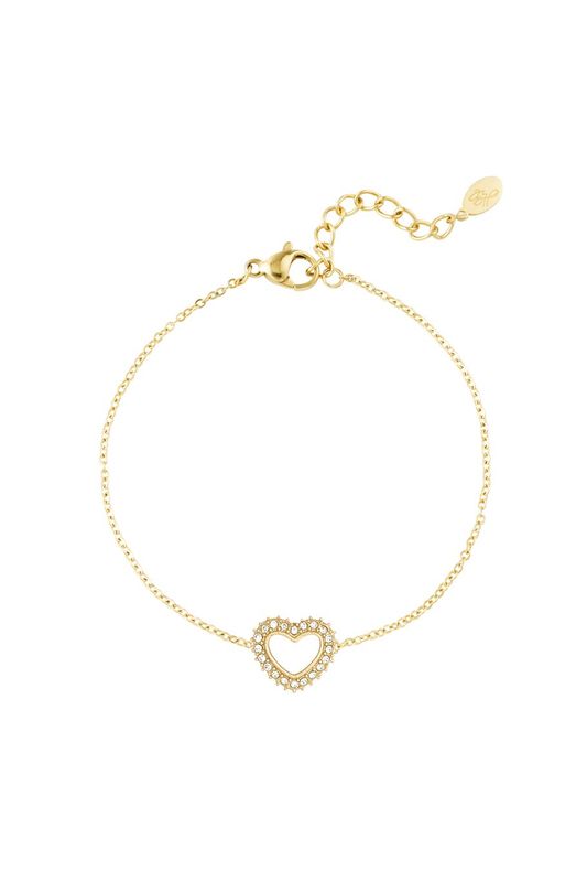 Diamond heart bracelet - goud