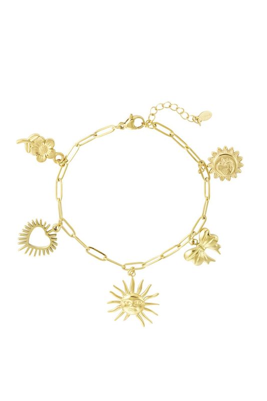 Charm bracelet sunshine - goud