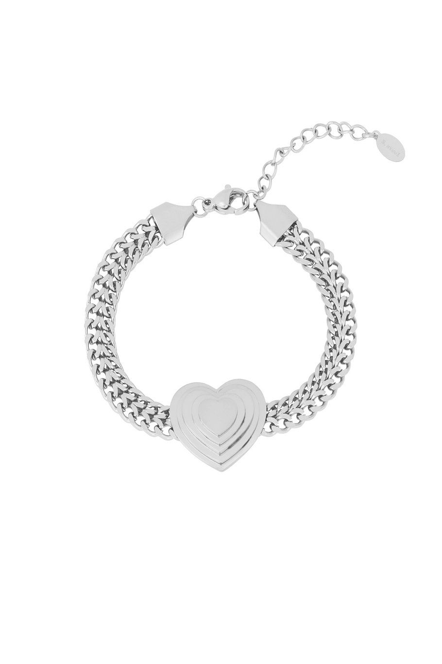 Bold heart bracelet - zilver