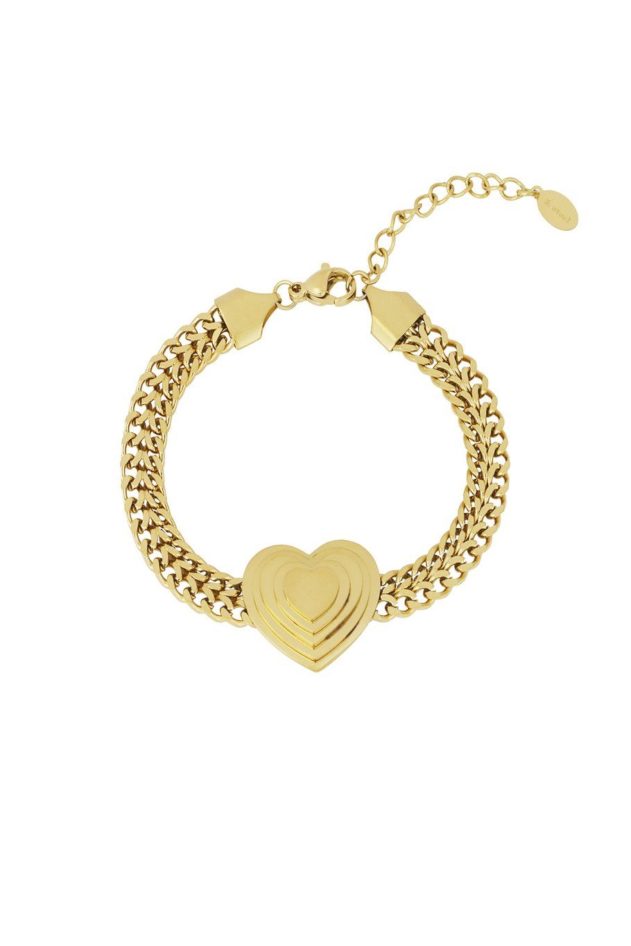 Bold heart bracelet - goud