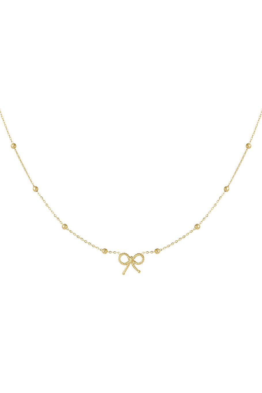 Bow basic necklace - goud