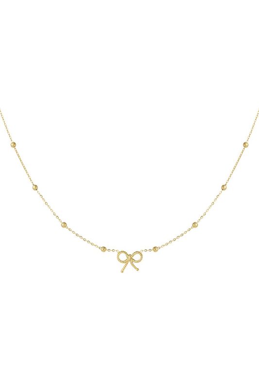 Bow basic necklace - goud