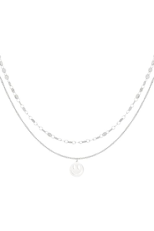 Smiley day necklace - zilver