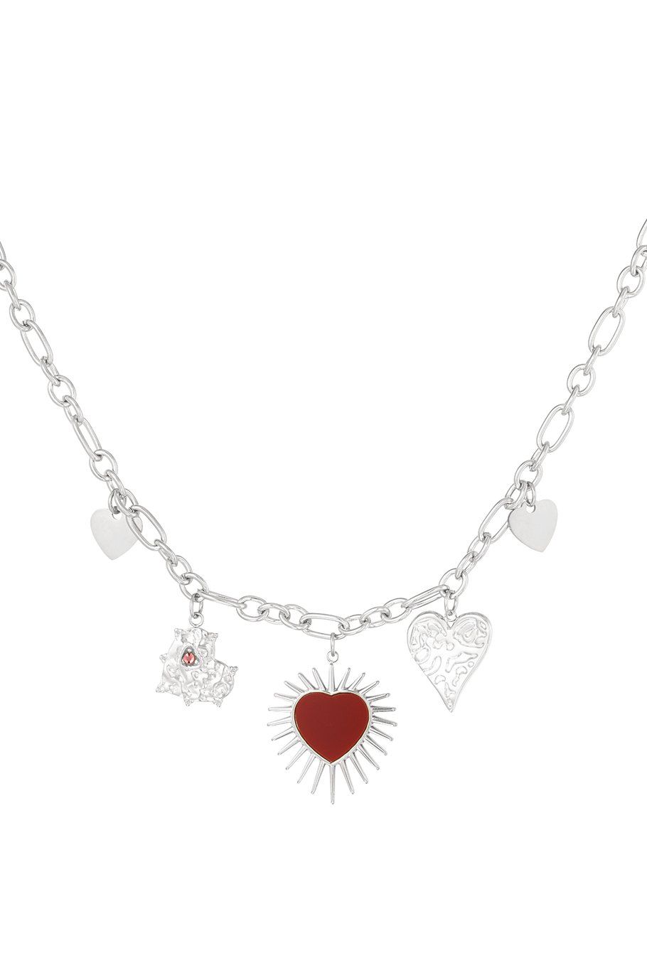 Endless hearts necklace - zilver