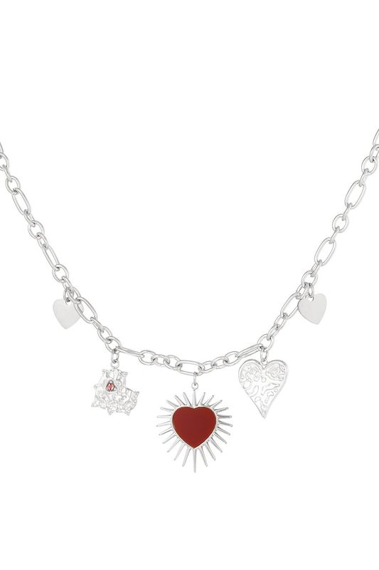 Endless hearts necklace - zilver