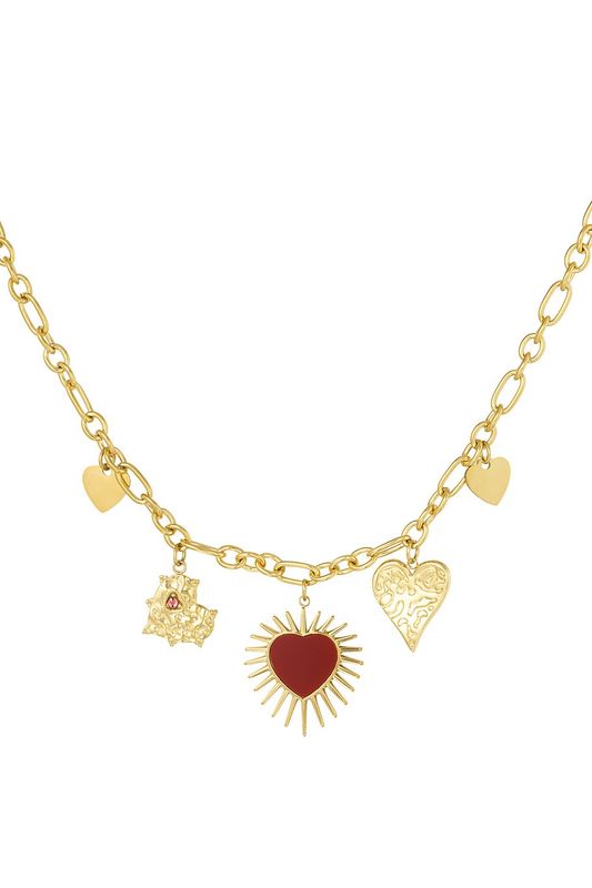 Endless hearts necklace - goud