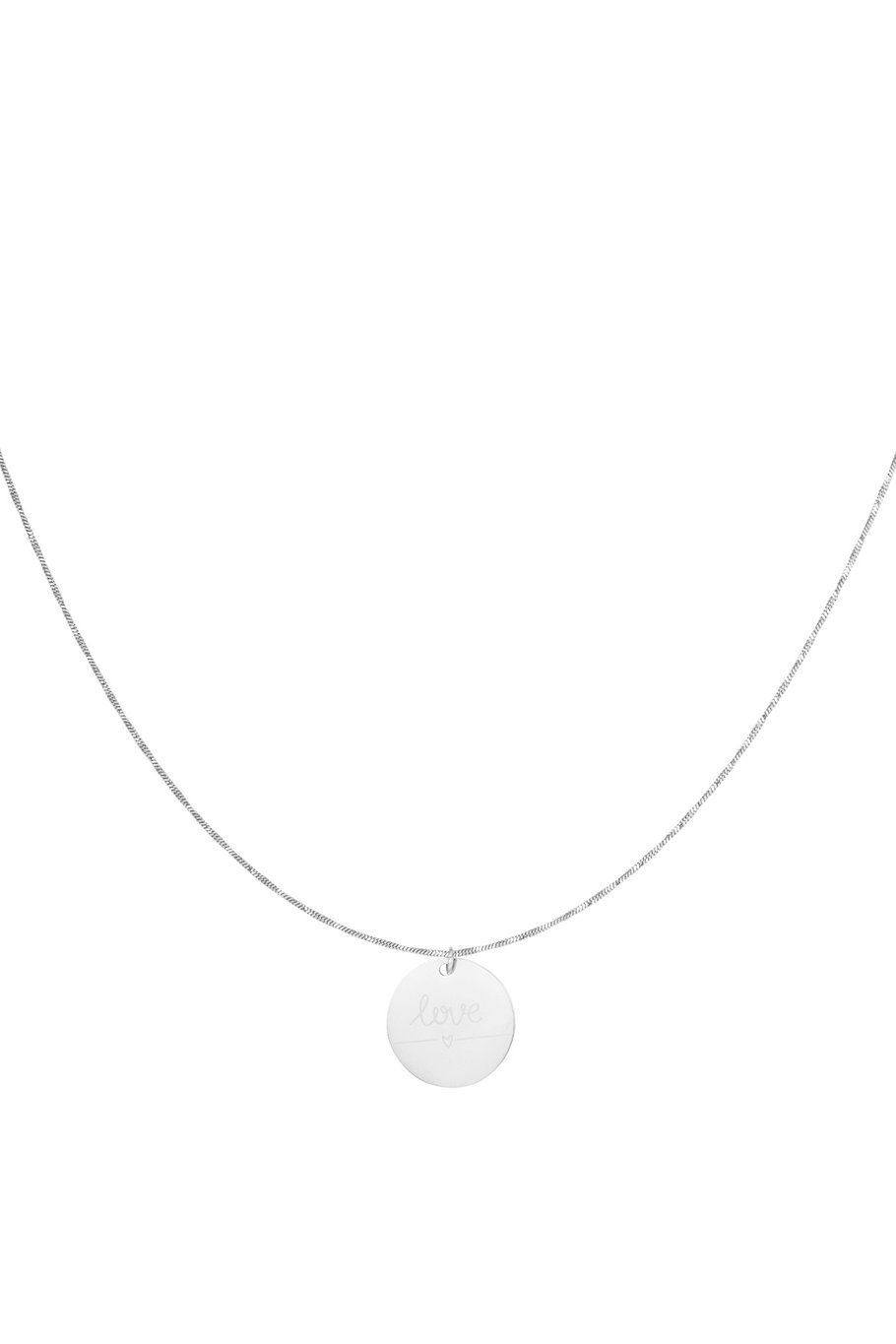 Heartfelt coin necklace - zilver