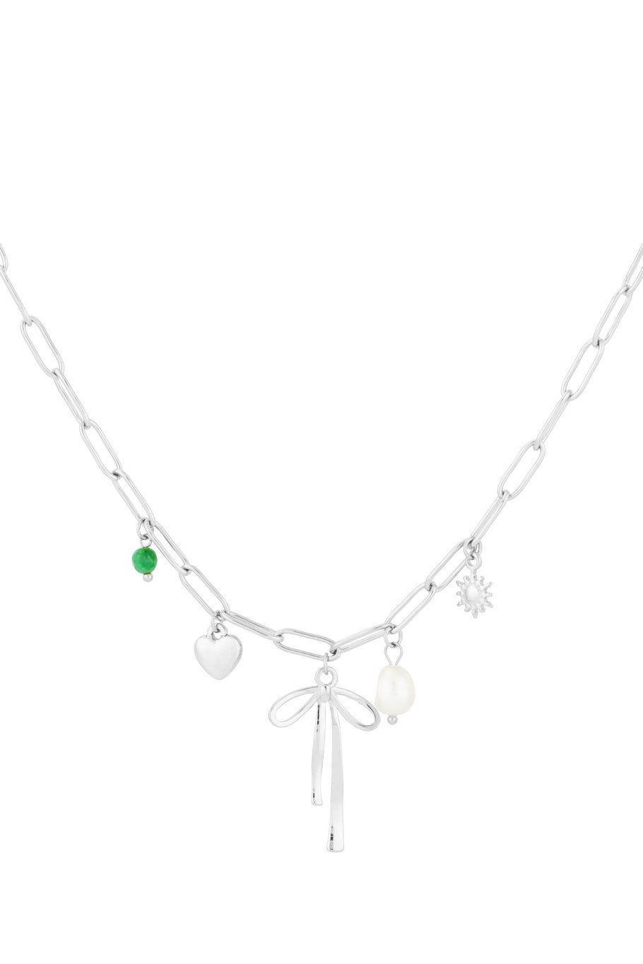 Bow and beyond necklace - zilver