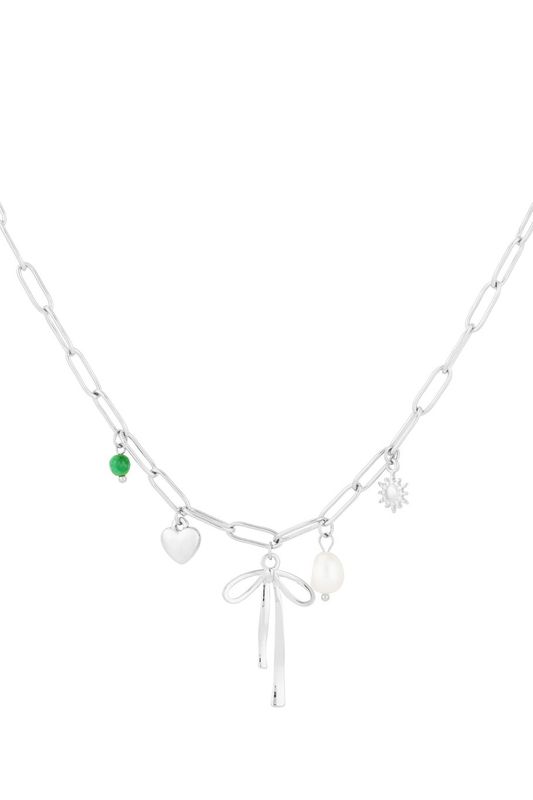 Bow and beyond necklace - zilver