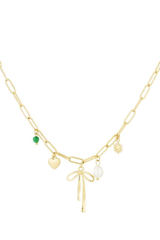 Bow and beyond necklace - goud