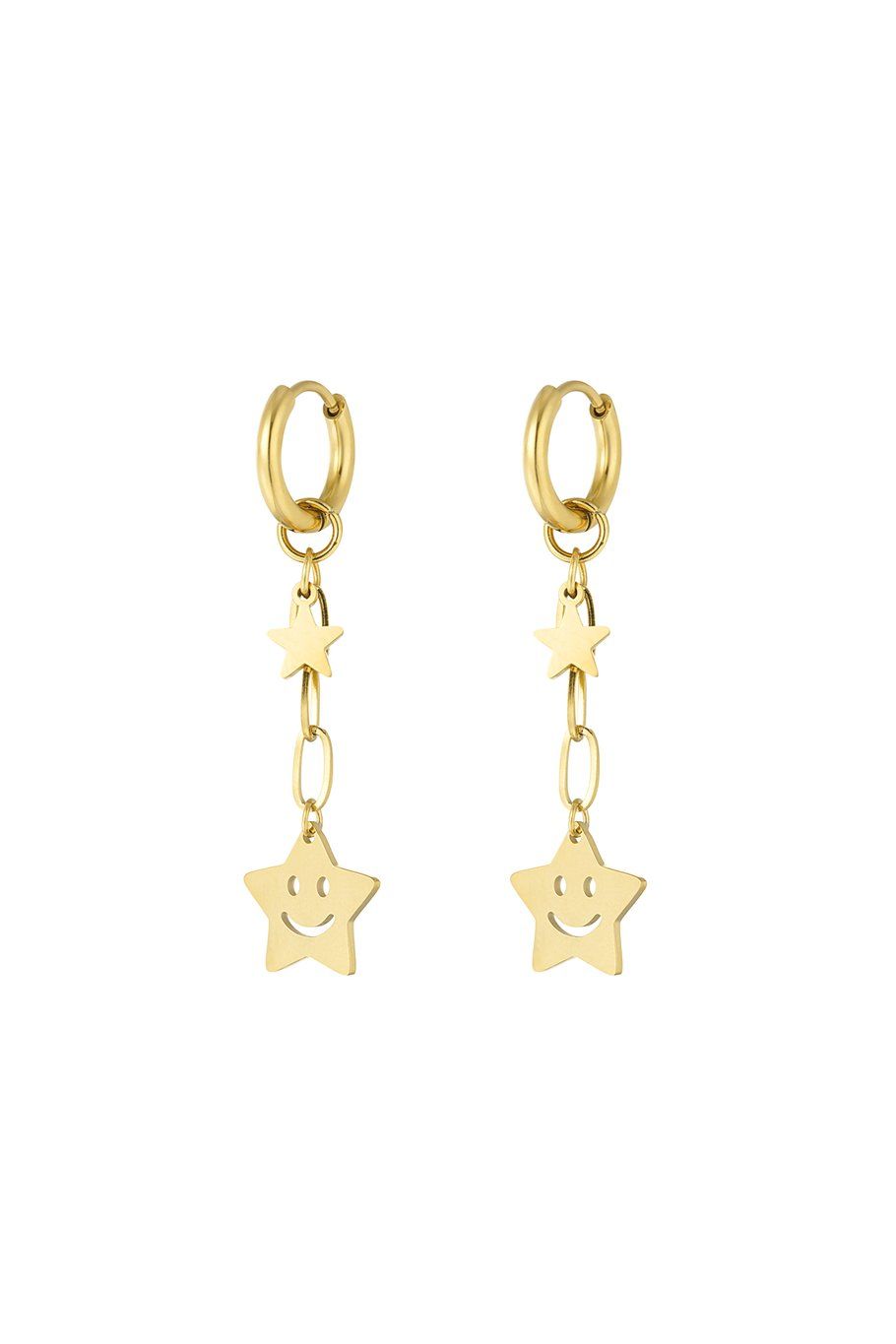 Happy star earrings - goud