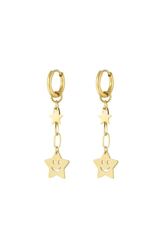 Happy star earrings - goud