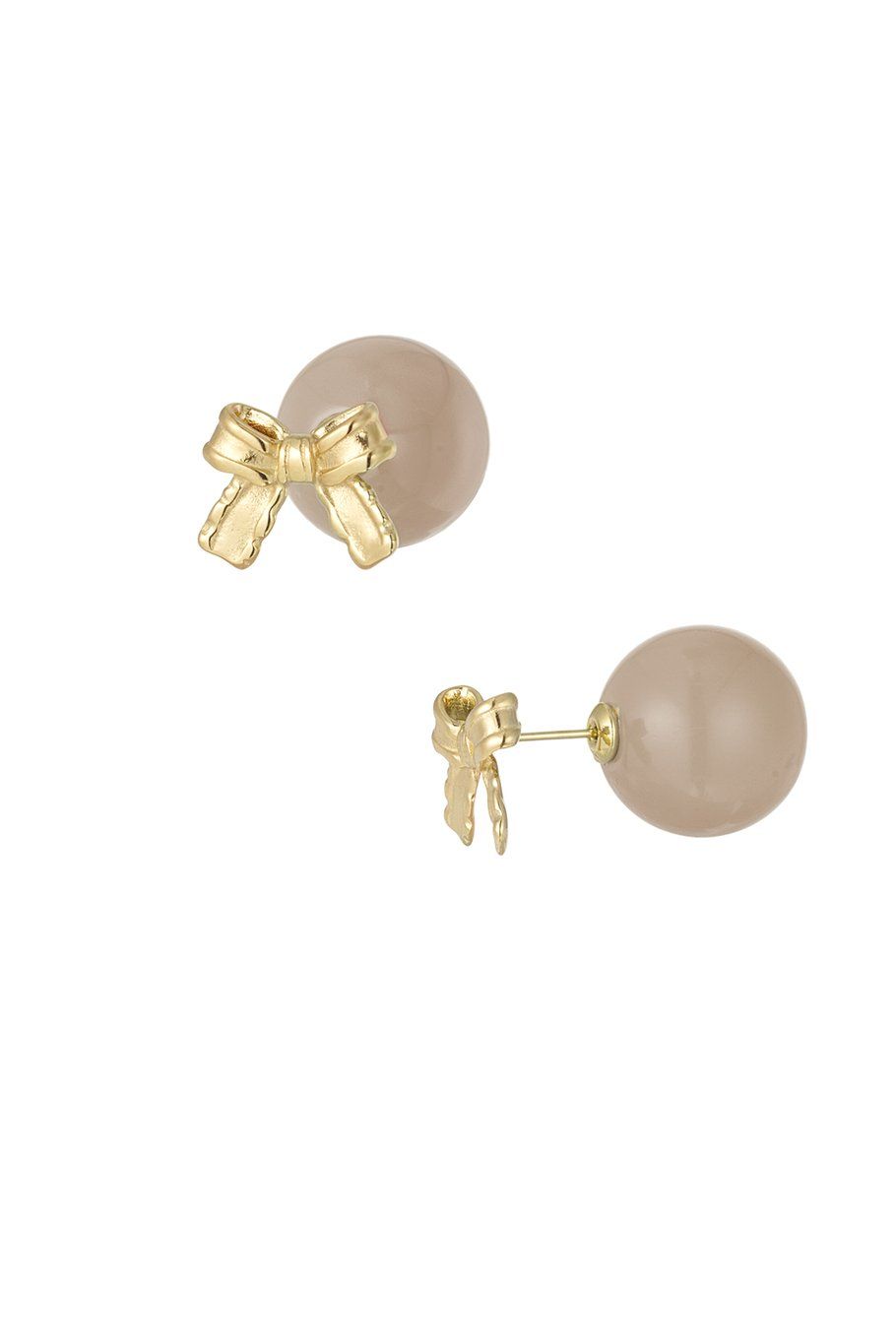 Baby boo bow earrings - beige/ goud