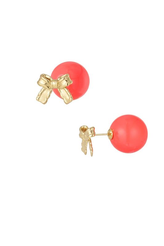Baby boo bow earrings - oranje/ goud