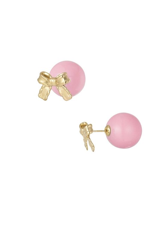 Baby boo bow earrings - roos/ goud