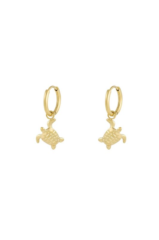 Turtle lover earrings - goud