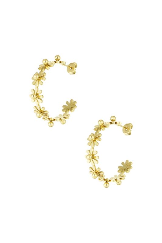 Floral finesse earrings - goud