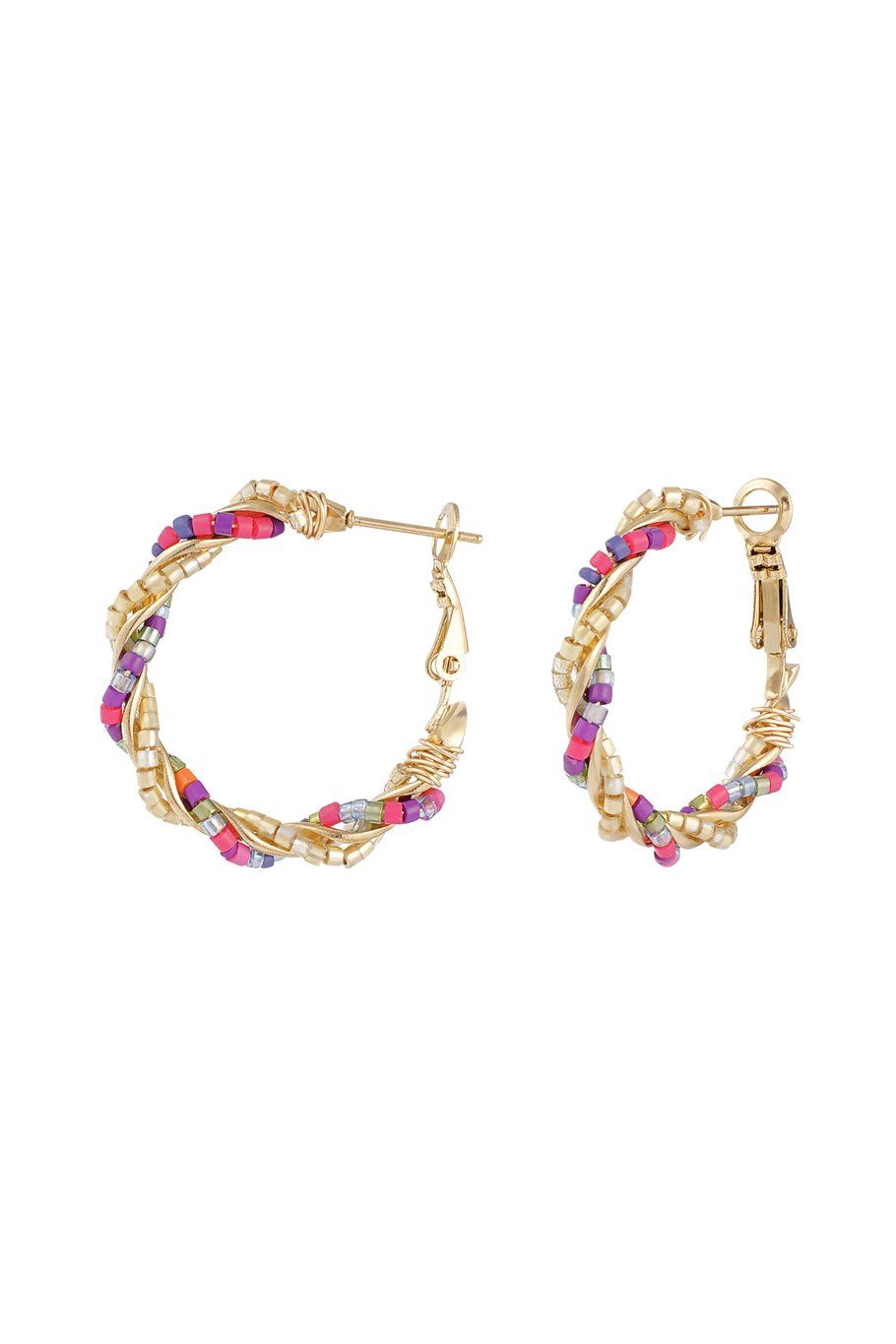 Mess around earrings - multi/ goud