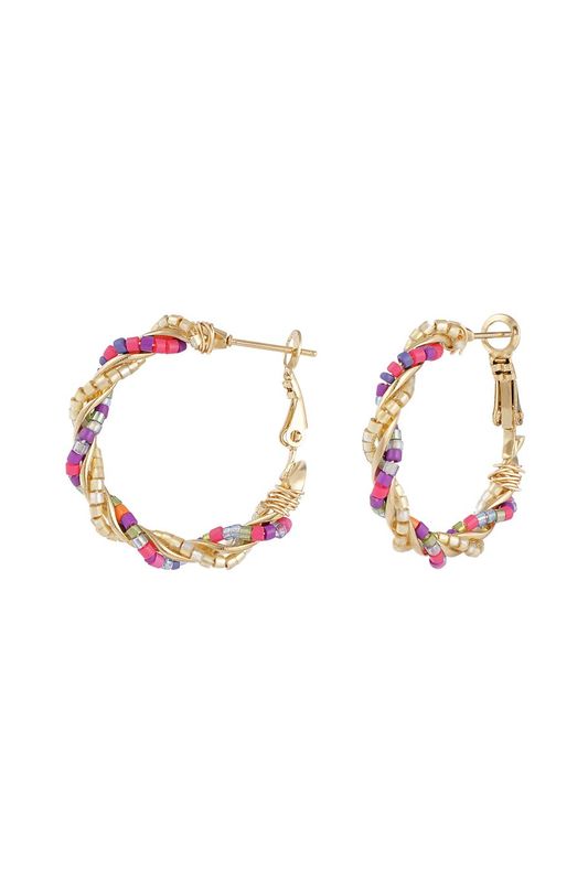 Mess around earrings - multi/ goud