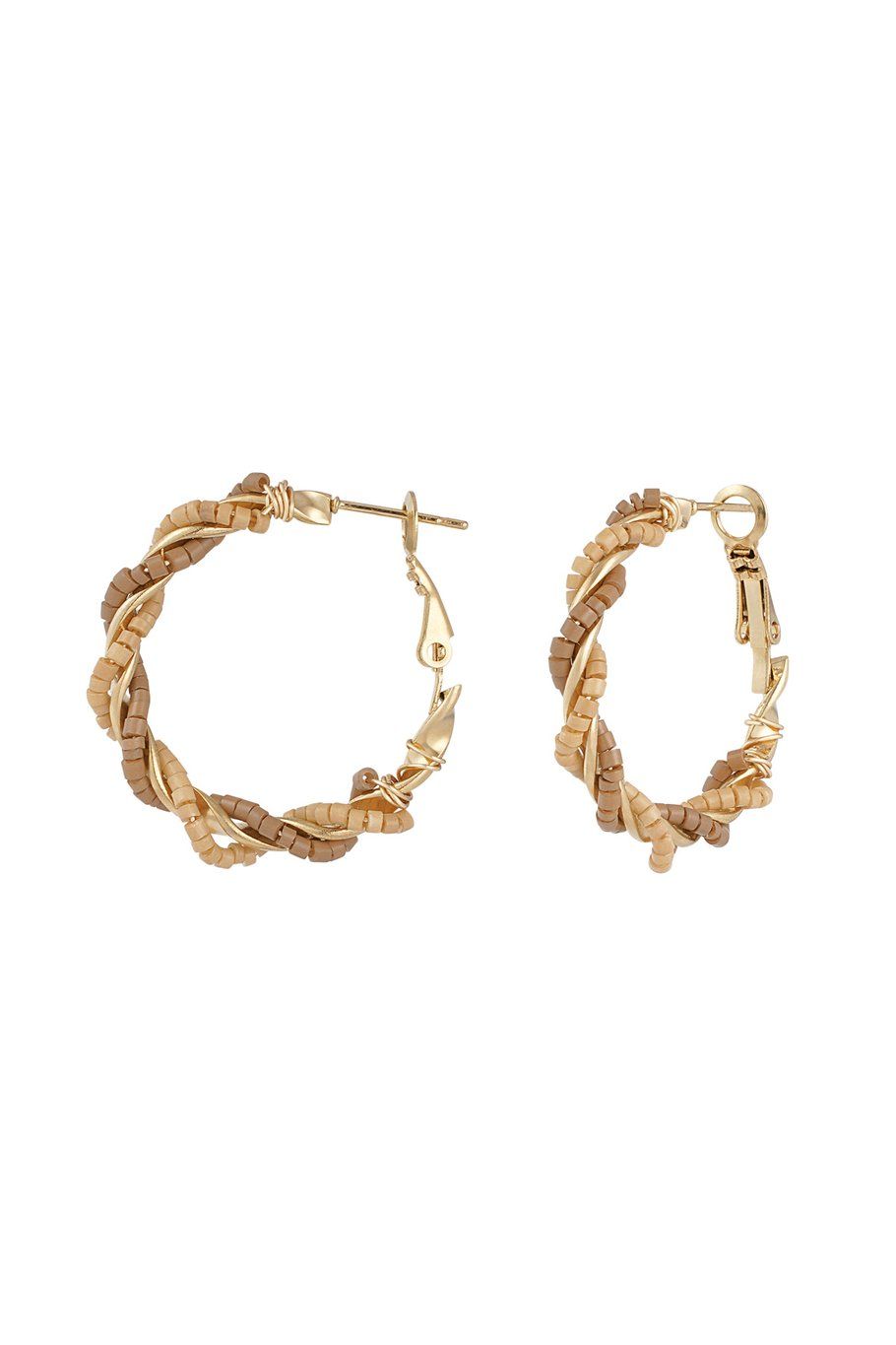 Mess around earrings - beige/ goud